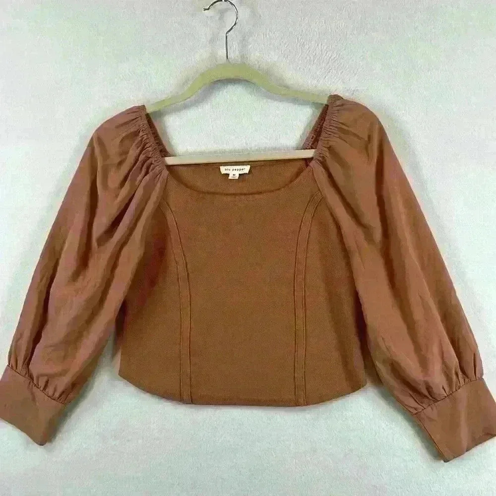 Blu Pepper Women’s Crop Top Medium Dusty Rose Cottage Boho Preppy